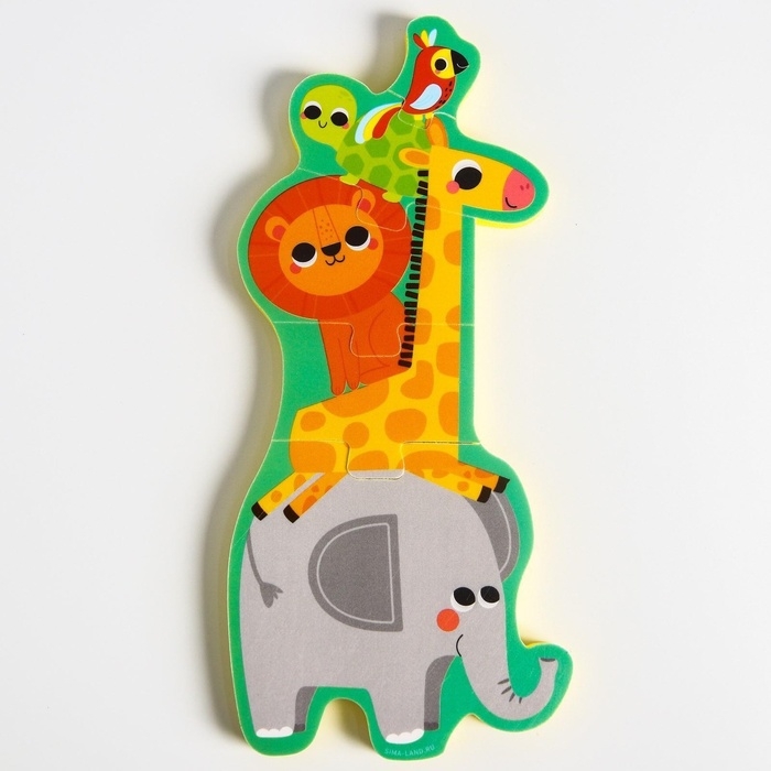 Мягкий пазл для малышей «Пирамидка: Африка», 5 деталей, Крошка Я Мягкий пазл для малышей «Пирамидка: Африка», 5 деталей, Крошка Я