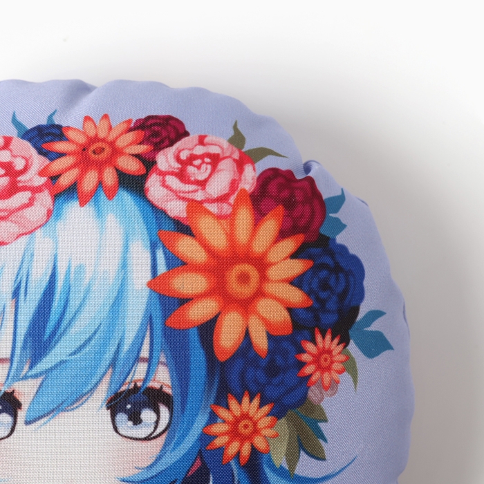 Подушка декоративная круглая Этель Подушка декоративная круглая Этель "Девушка с цветами" d=30 см, габардин, 100% п/э