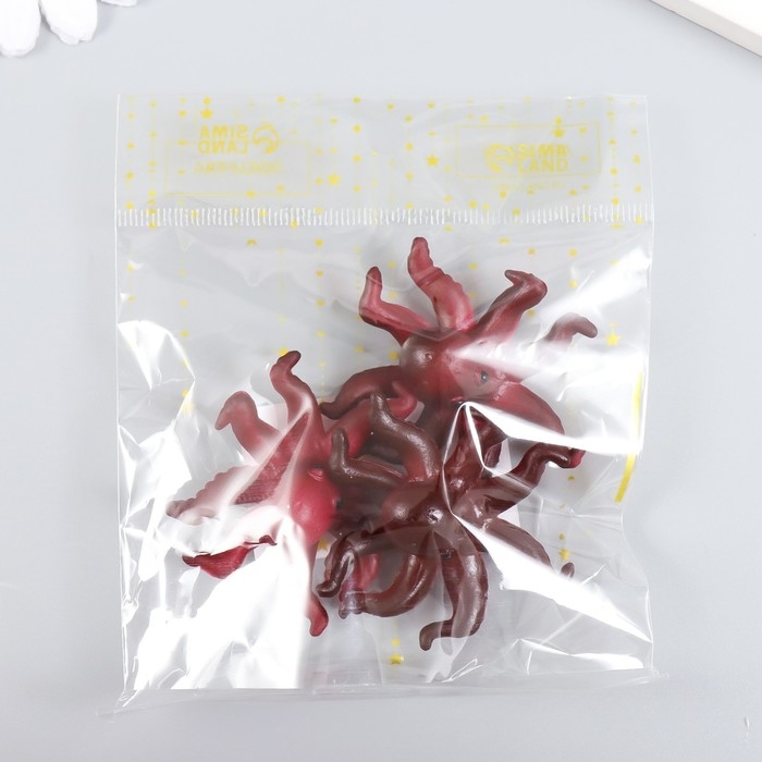 Декор для творчества PVC Декор для творчества PVC "Осьминог" бордо 4,8х4,6х1,8 см