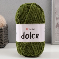 Пряжа "Dolce" 100% микрополиэстер 120м/100гр (772 т. хаки)