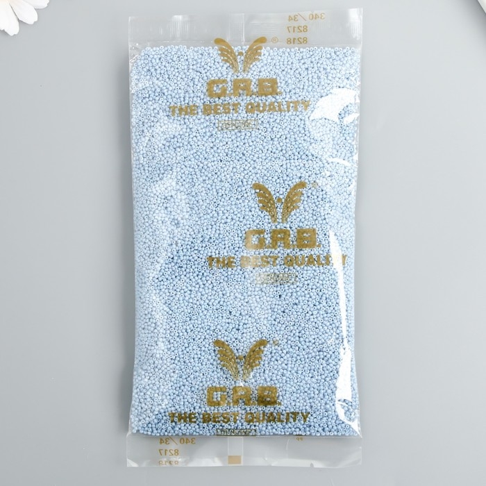 Бисер стекло 12/0  Бисер стекло 12/0 "Детский голубой" ровный №674 450 гр