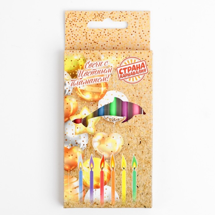 Набор свечей в торт 6 штук, с цветным пламенем, 6 см Набор свечей в торт 6 штук, с цветным пламенем, 6 см
