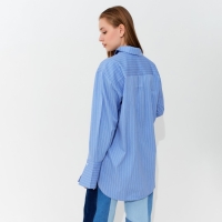 Блузка женская MINAKU: Casual Collection, цвет голубой, размер 48
