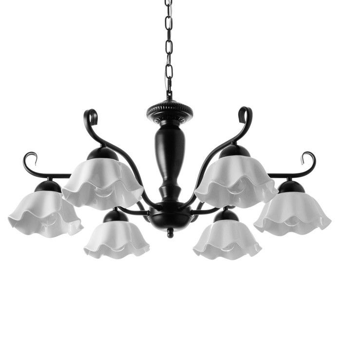 Люстра Люстра "Лукреция" 6хЕ27 40Вт чёрно-белый 77х77х37-72 см BayerLux