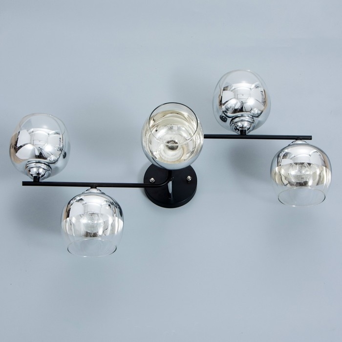 Люстра Люстра "Джина" 5хЕ27 40Вт чёрно-хромовый 60х42х27 см BayerLux