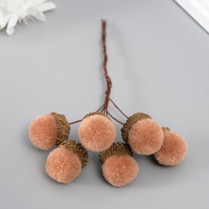 Цветы для декорирования "Хлопчик" бежевый 1 букет= 6 веточек d=2 см 11 см