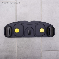 Держатель для швабр, 30×10×5 см, на липучке, с крючком, цвет МИКС
