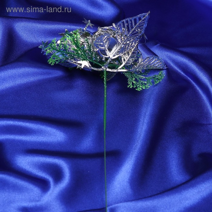 Декор  Декор "Зимняя сказка" шарик бубенчик подарок,15 см, серебро