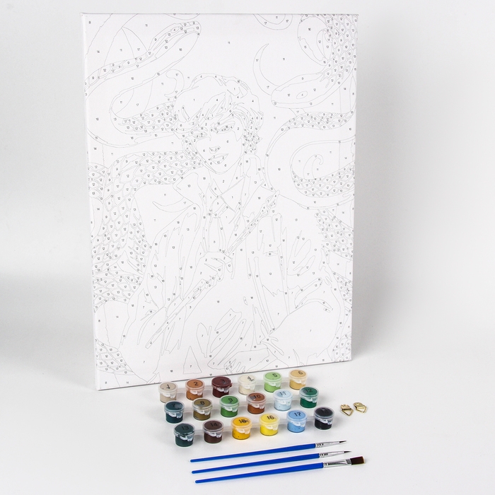 Картина по номерам на холсте с подрамником на новый год «Магия и змеи», 30 х 40 см, символ года 2025, новогодний набор для творчества Картина по номерам на холсте с подрамником на новый год «Магия и змеи», 30 х 40 см, символ года 2025, новогодний набор для творчества