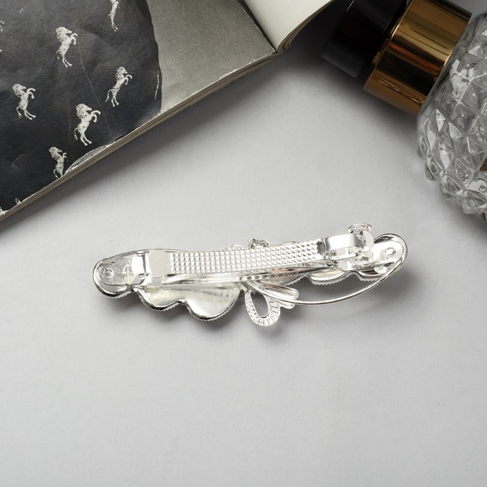 Заколка-автомат для волос Заколка-автомат для волос "Жемчужная ветвь" 8 см, белый