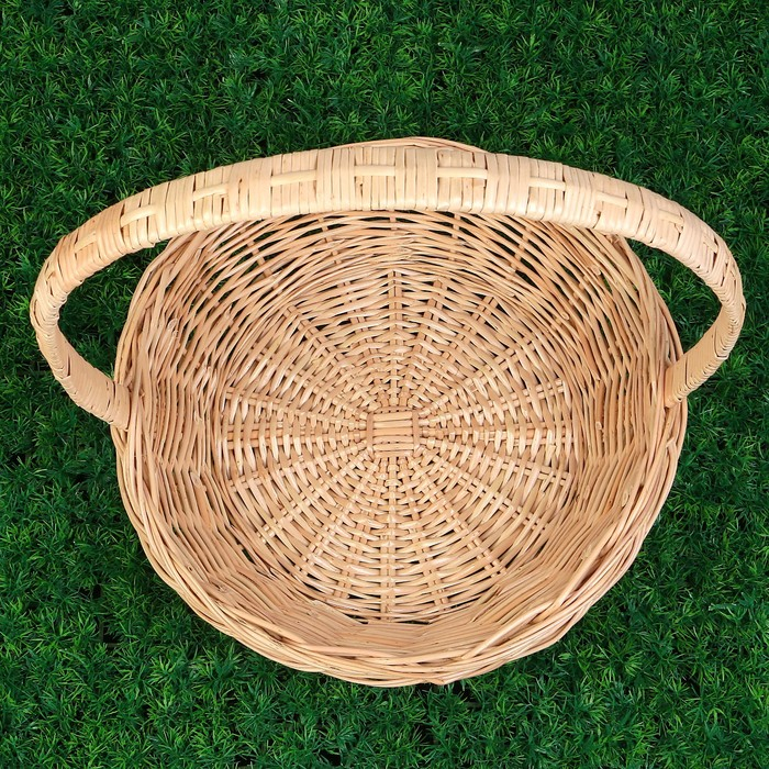 Корзина &laquo;Продуктовая&raquo;, Dдно=28, Dверх= 41 см, H=10/44 см, ручное плетение, лоза