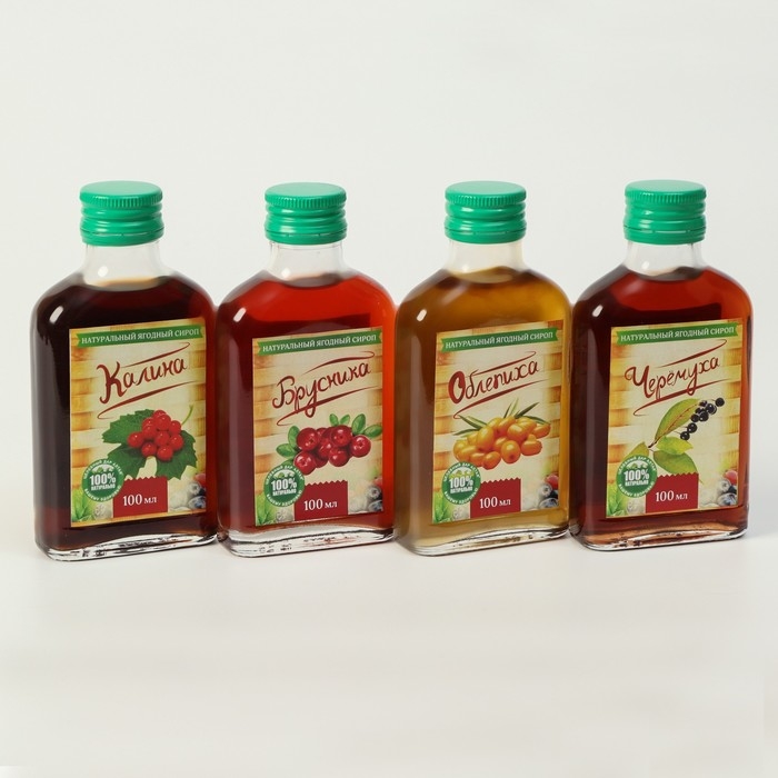 Подарочный набор сиропов Алтайская корзинка №2, 4 шт. по 100 мл Подарочный набор сиропов Алтайская корзинка №2, 4 шт. по 100 мл