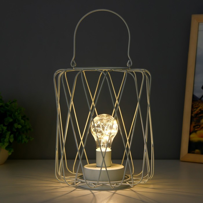 Ночник лофт 16451/1WT LED от батареек 3хАА белый 17х17х21 см RISALUX Ночник лофт 16451/1WT LED от батареек 3хАА белый 17х17х21 см RISALUX