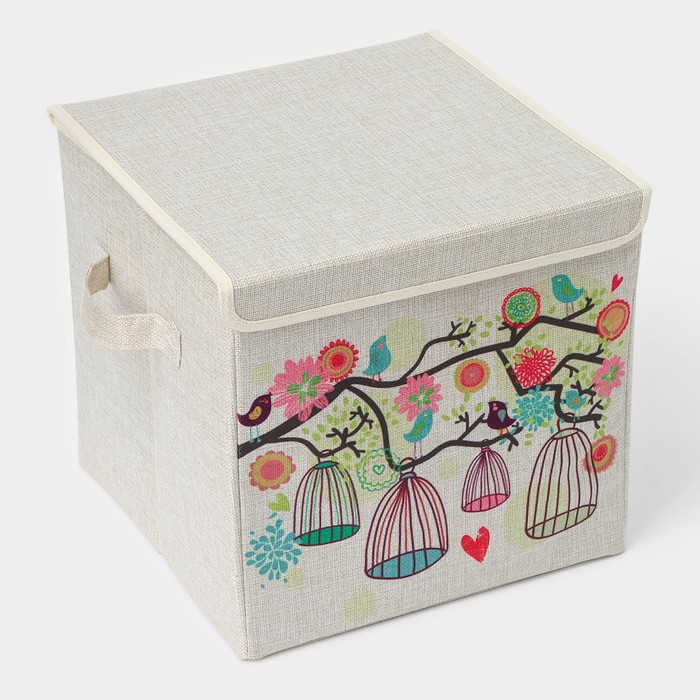 Короб стеллажный для хранения с крышкой «Весна», 29×29×28,5 см Короб стеллажный для хранения с крышкой «Весна», 29×29×28,5 см