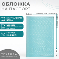 Обложка для паспорта TEXTURA, цвет голубой