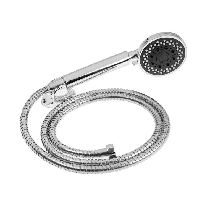 Набор для душа ZEIN Z0205, шланг 150 см, гайки металл, держатель, лейка 5 режимов, хром Набор для душа ZEIN Z0205, шланг 150 см, гайки металл, держатель, лейка 5 режимов, хром