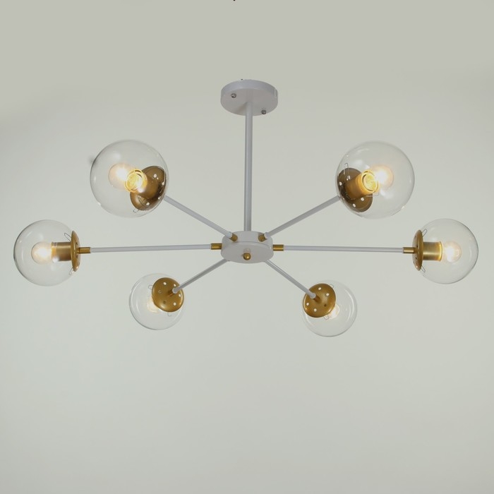 Люстра "Даллас" 6х40Вт E27 белый-золото 83х83х35 см BayerLux