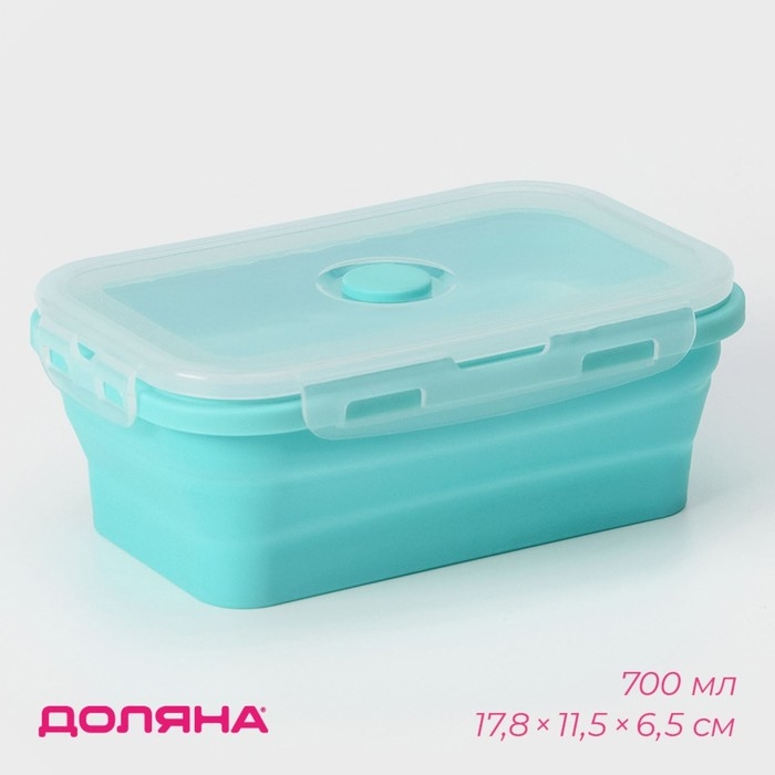 Контейнер складной с крышкой Доляна &laquo;Коста&raquo;, 700 мл, 17,8&times;11,5&times;6,5 см, цвет МИКС