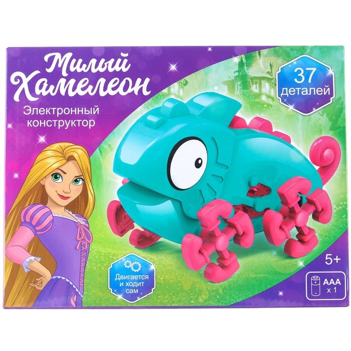 Электронный конструктор «Весёлый хамелеон», 37 деталей, Рапунцель Электронный конструктор «Весёлый хамелеон», 37 деталей, Рапунцель
