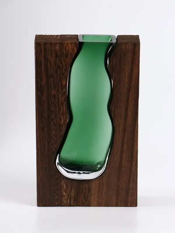 Ваза для цветов &laquo;Сэтернино&raquo;, 24&times;14.5 см, стекло, коричнево-зелёная