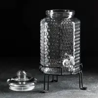 Диспенсер для напитков стеклянный на подставке &laquo;Тюдор&raquo;, 4 л, 22&times;40 см