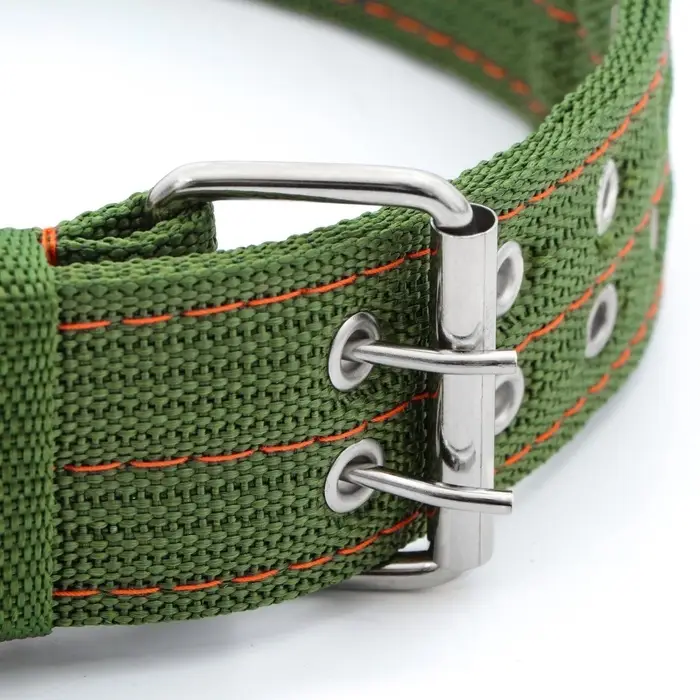 Ошейник, 80&times;4.9 см, ОШ 64-74 см, четырёхслойный, с вертлюгом, полиэстер, зелёный