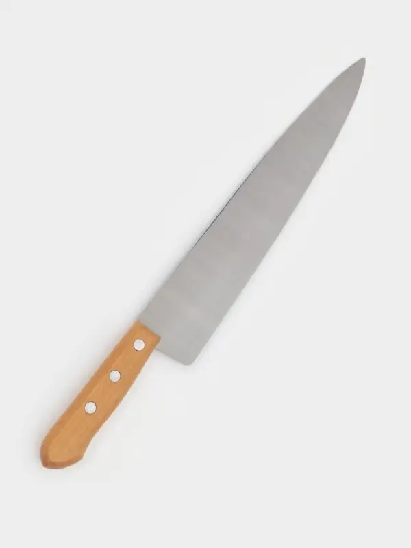 Нож кухонный Carbon поварской, лезвие 30 см, с деревянной ручкой