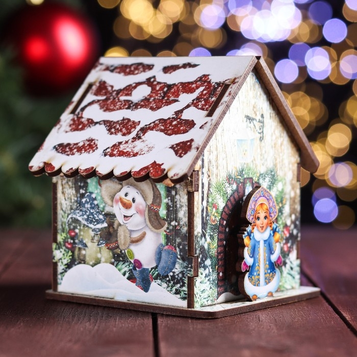 Новогодний домик-копилка Новогодний домик-копилка "Домик", 10х10х11 см, микс