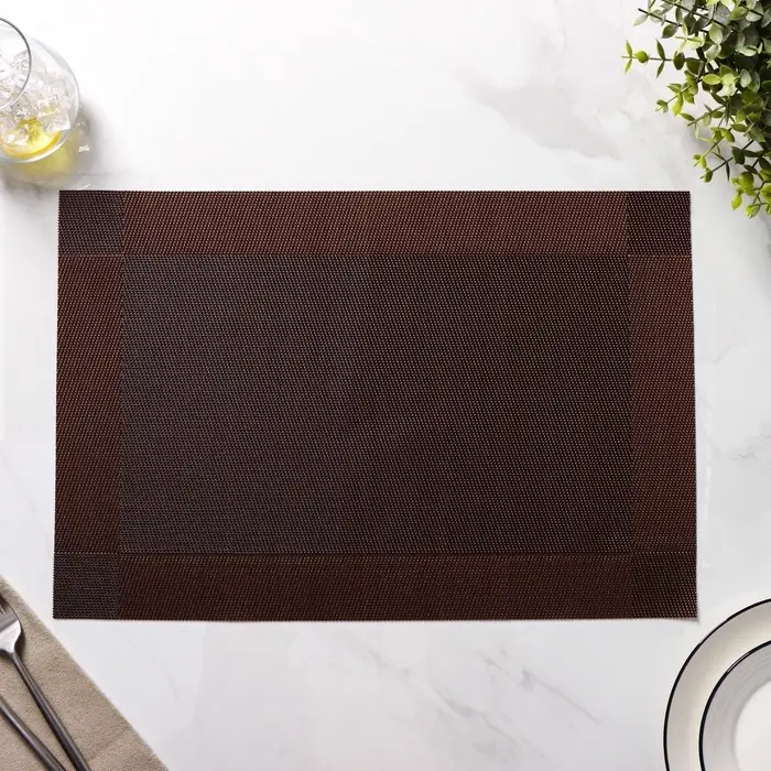 Салфетки сервировочные на стол Доляна &laquo;Шахматы&raquo;, 45&times;30 см, 4 шт., коричневые