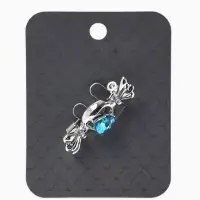 Брошь &laquo;Конфета&raquo; кристалл сердце, цвет голубой в серебре