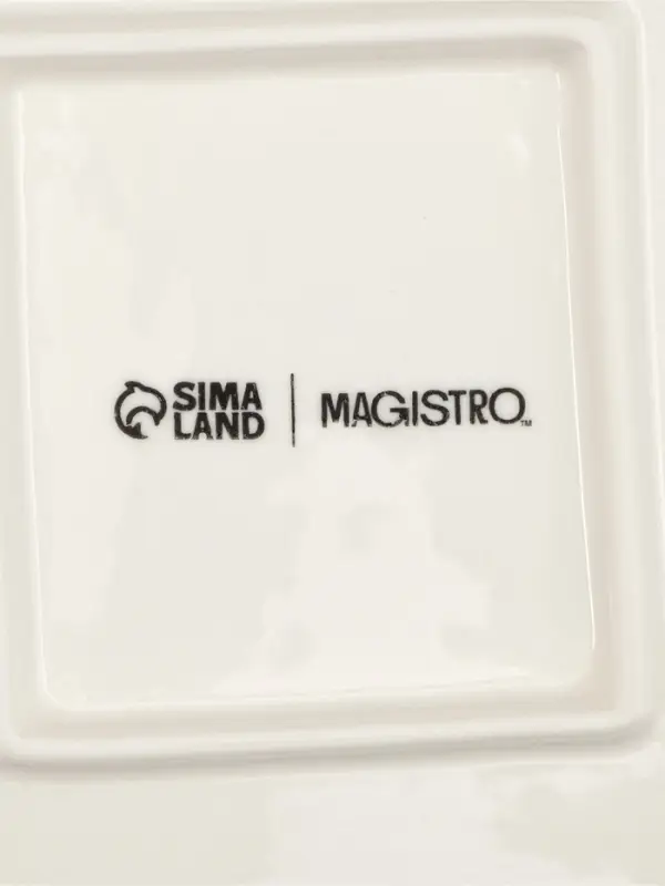 Блюдо для подачи Magistro «Квадрат Бланш», d=26 см, фарфор, белое Блюдо для подачи Magistro «Квадрат Бланш», d=26 см, фарфор, белое