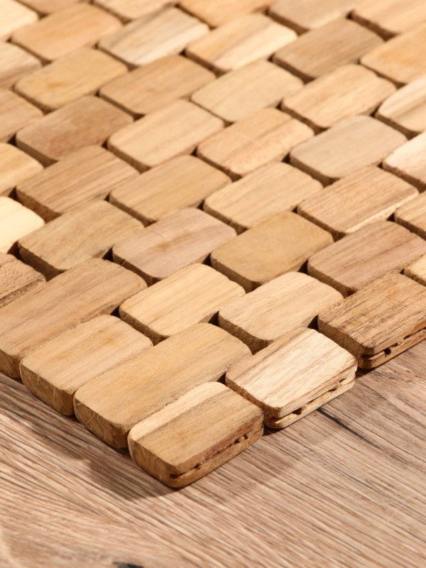 Коврик из тикового дерева, 30х20х0,7 см