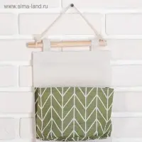 Органайзер подвесной с карманами Доляна &laquo;Зигзаг&raquo;, 3 отделения, 18.8&times;59.5 см, цвет зелёный