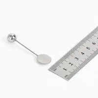 Основа &laquo;Брошь-игла&raquo; с шариком d=1 см (набор 5 шт.), L=5 см, площадка 1.5 см, цвет серебро