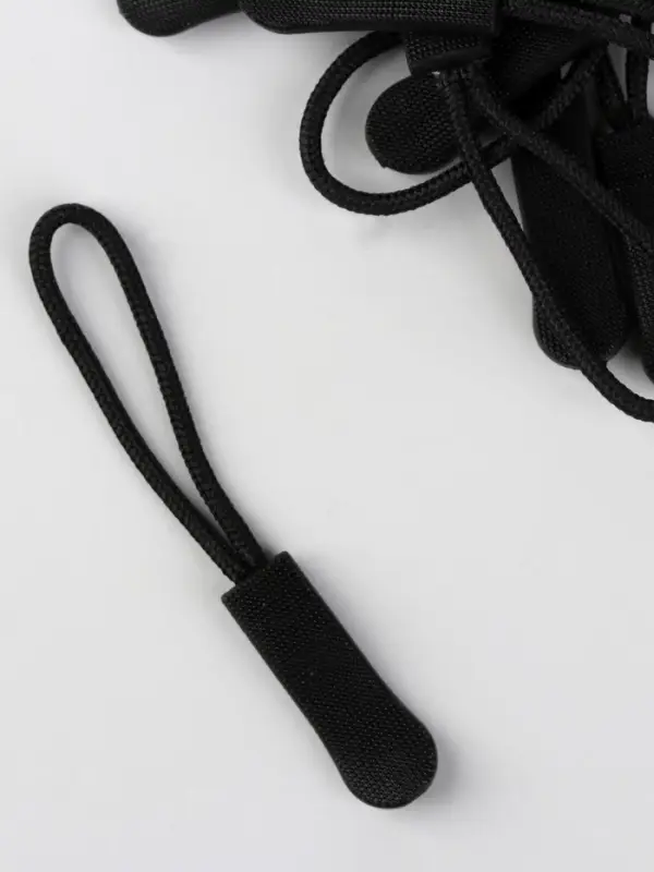 Язычок - пуллер для молнии, 2.5 см, 6&times;0.8 см, 10 шт., чёрный