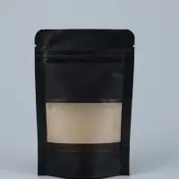 Пакет Zip-lock Крафт с прямоугольным окном, черный,10&times;15&times;3 см