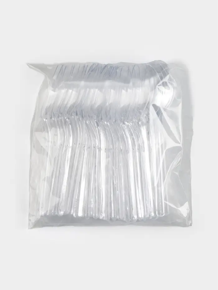 Ложка одноразовая для фуршета, набор 50 шт., 10 см, пластик, прозрачная