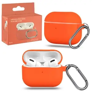 Чехол для AirPods Pro Hang Silicone Сase с карабином Peach
