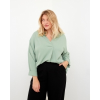 Рубашка женская MIST plus-size,  р.56, зеленый