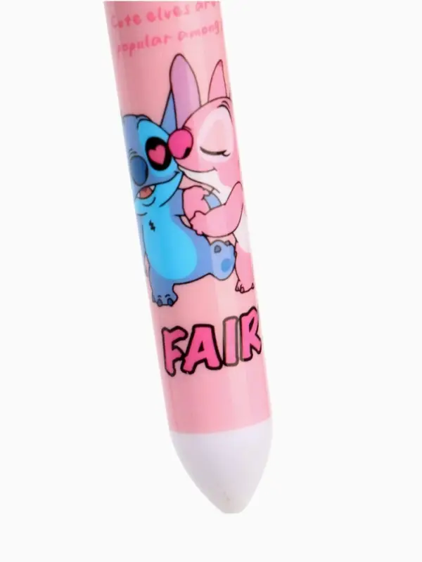 Ручка многоцветная 10 цветов Стич, розовый