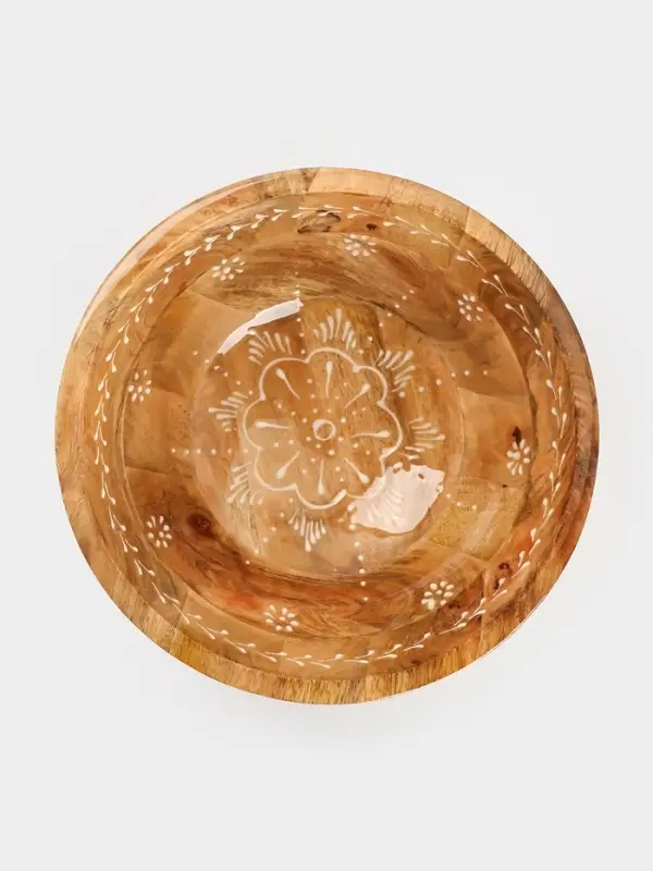 Салатник &laquo;Пряник&raquo;, 25&times;25&times;10 см, дерево манго