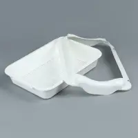 Туалет средний с бортом и сеткой 36&times;26&times;9 см, лоток+сетка+борт белый