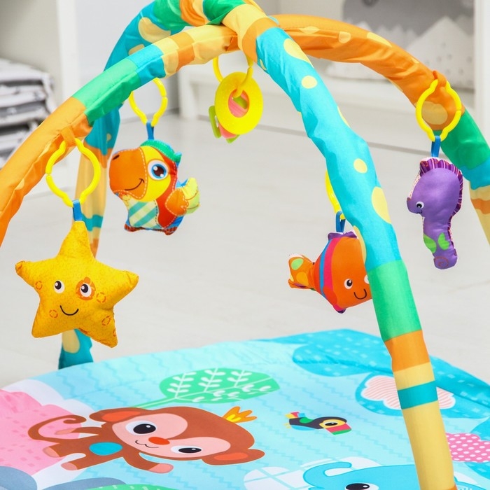 Развивающий коврик с дугами «Друзья Африки», квадратный, 76х76х0,5 см Развивающий коврик с дугами «Друзья Африки», квадратный, 76х76х0,5 см