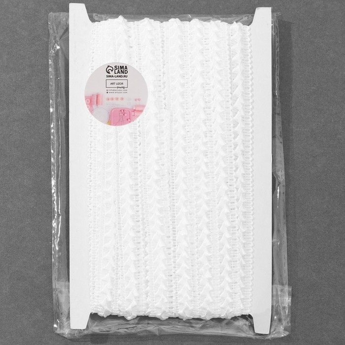 Тесьма декоративная «Самоса», 18 мм, 9,1 ± 0,5 м, цвет белый Тесьма декоративная «Самоса», 18 мм, 9,1 ± 0,5 м, цвет белый