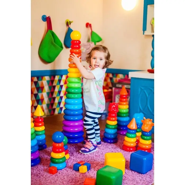 Пирамидка детская большая &laquo;Гигант&raquo;, пластик, 20 колец с шаром, 87 см