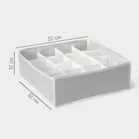 Органайзер для хранения белья LaDо́m, 16 ячеек, 32&times;32&times;12 см, серый
