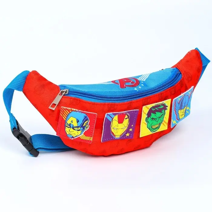 Сумка поясная детская для мальчика, 25&times;6&times;13 см, Мстители