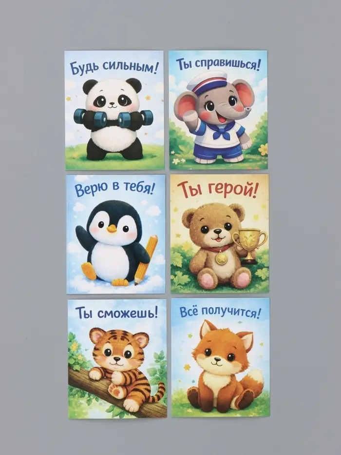 Открытки мини &laquo;Мотивашки деткам&raquo;, набор 35 шт., 8&times;9.5 см