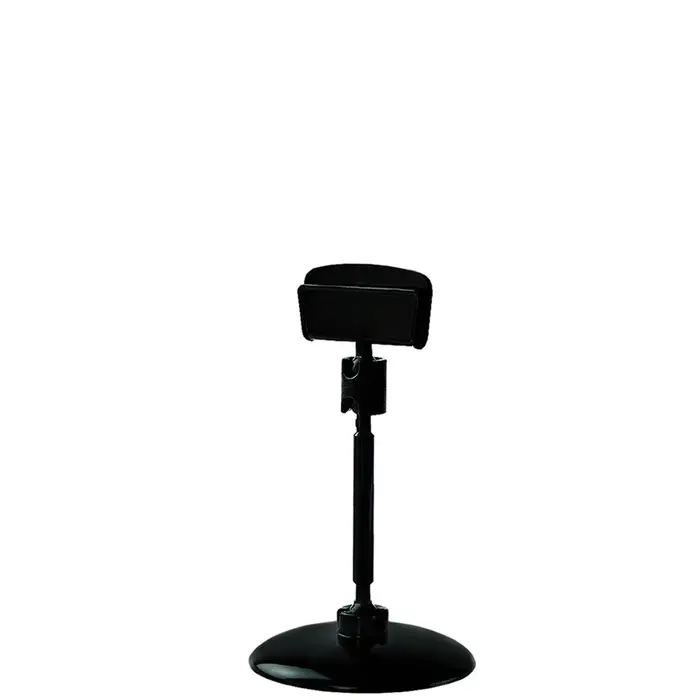 Ценникодержатель на круглой подставке, пластик, ножка 5 см, 5×5×9 см, цвет чёрный