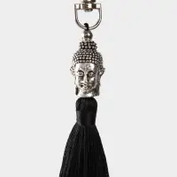 Брелок-кисточка "Будда" 17 см, цв. чёрный, серебристый Брелок-кисточка "Будда" 17 см, цв. чёрный, серебристый